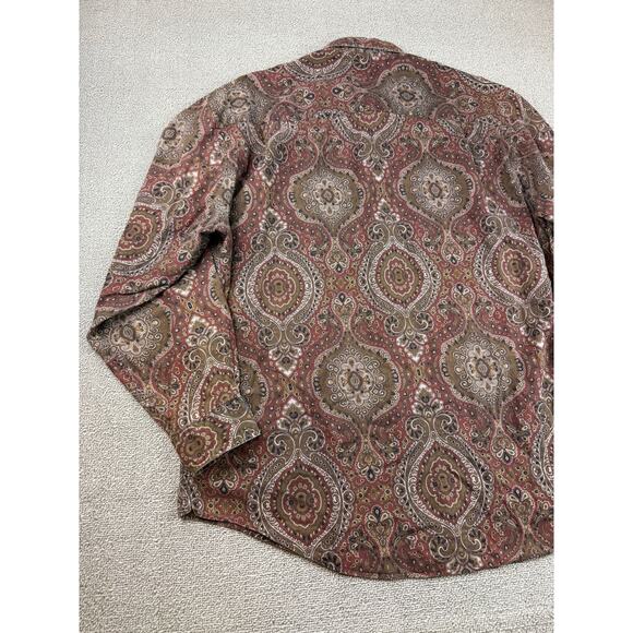 Bill Blass Men Large Multicolor Paisley Button Down Shirt - Picture 12 of 12